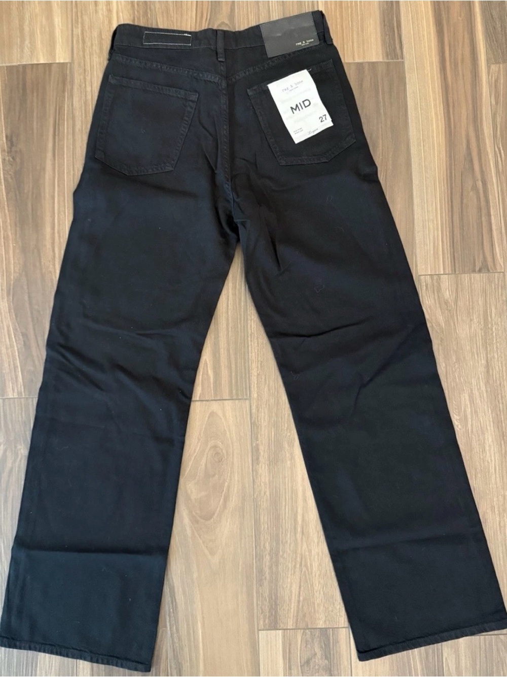 rag & bone Logan Mid Rise Wide-Leg Featherweight Black Jeans Size 27 - Picture 4 of 7